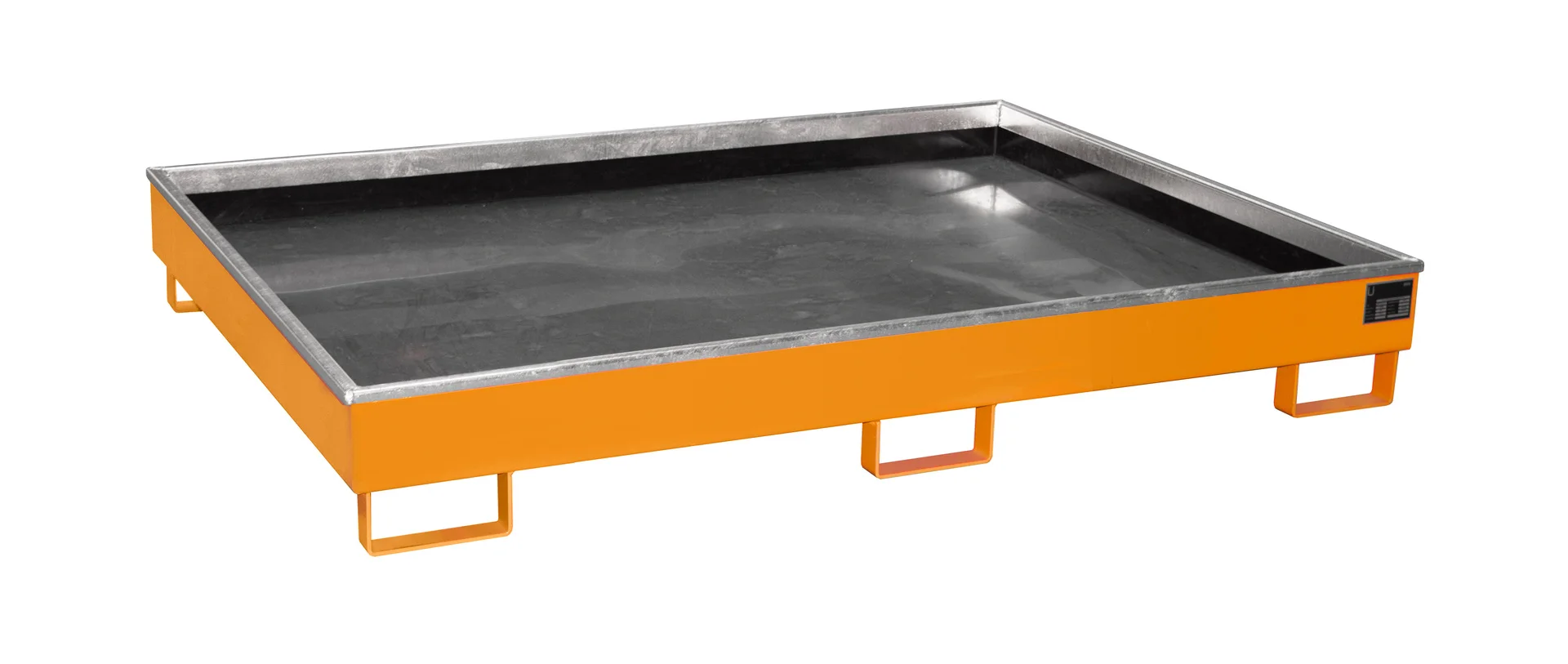 Vasche per scaffalature 1765x1315x255 mm, 240 litri, con inserto in PE, colore RAL 2000 Giallo-arancione