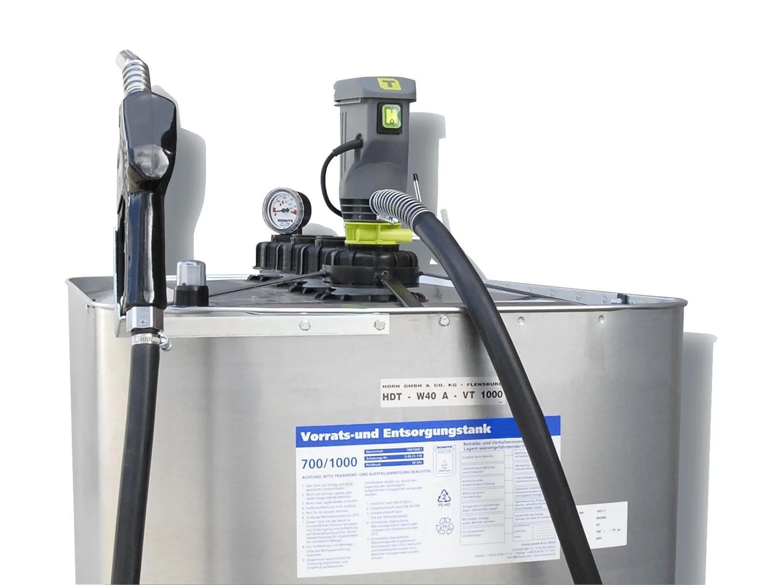 Stazione di rifornimento per cortile - Pacchetto per principianti - Horn - 1000 litri - Impianto di stoccaggio diesel