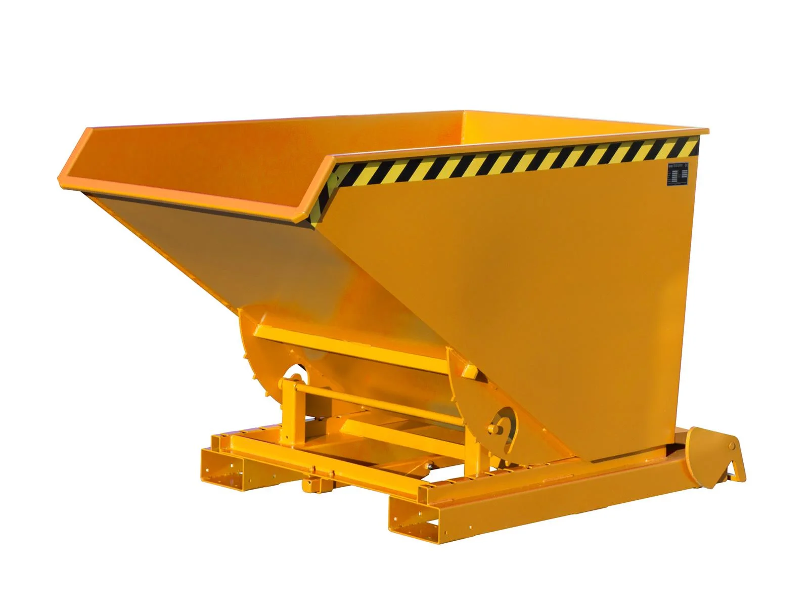 Contenitore ribaltabile automatico da 1,2 m³, 1920 × 1095 × 1125 mm, 4A 1200, RAL 2000 giallo-arancione