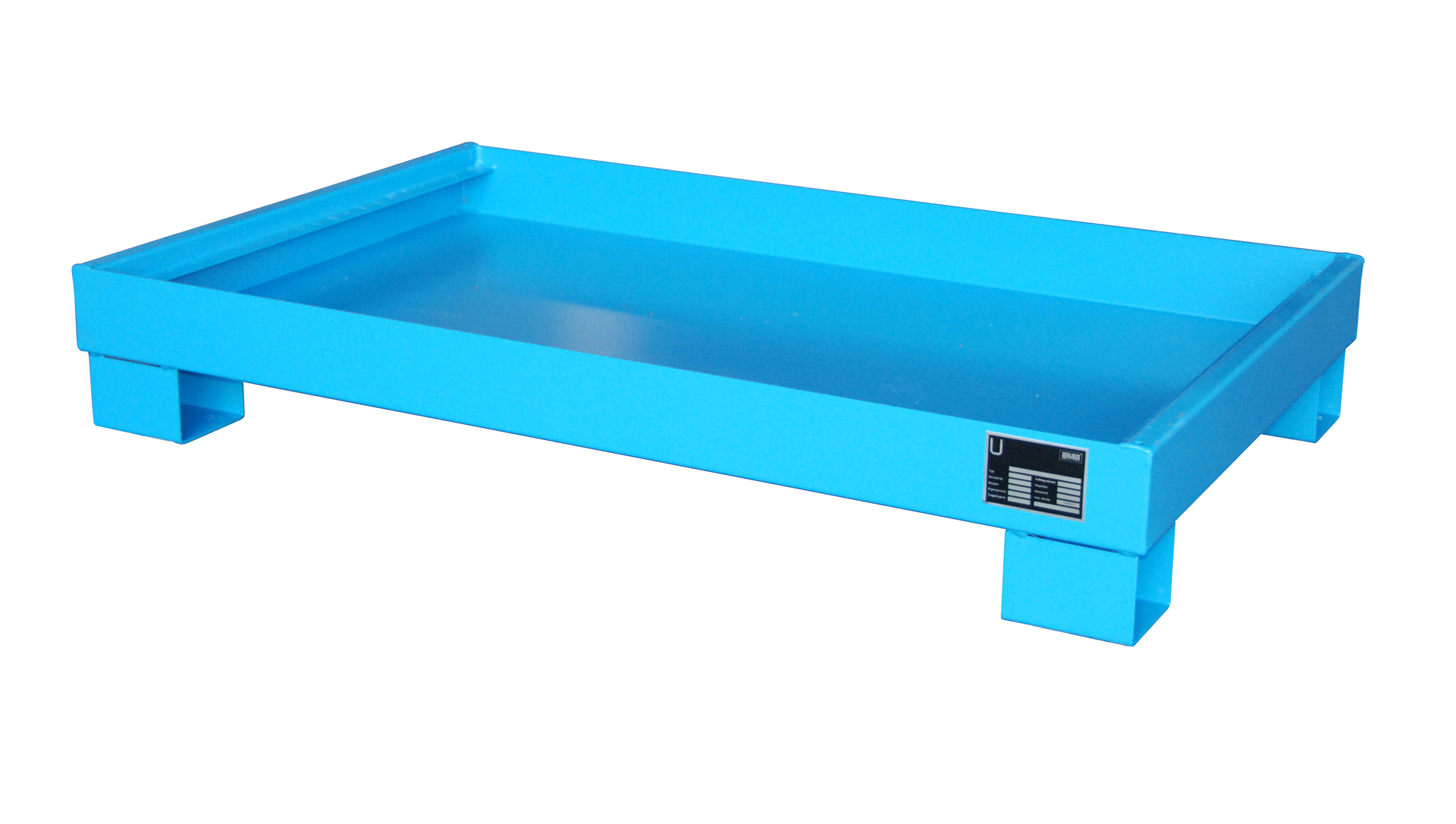 Auffangwanne 1300x800x205mm 84 Liter Typ AW60 ohne Gitterrost AW 60-3 RAL 5012 Lichtblau