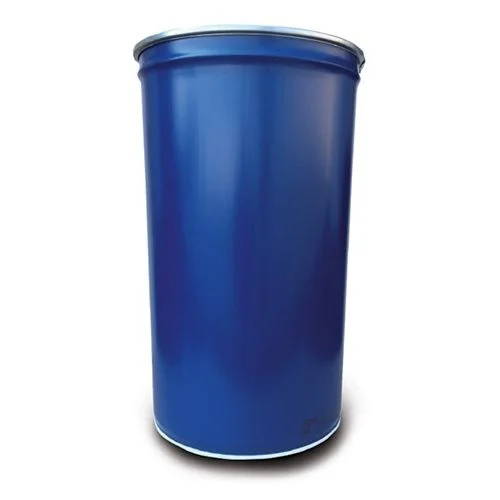 Fusto metallico conico da 220 litri 581 x 581 x 963 mm - coperchio rimovibile, Fass, Metallfass, Blau, Barrel, Industriefass