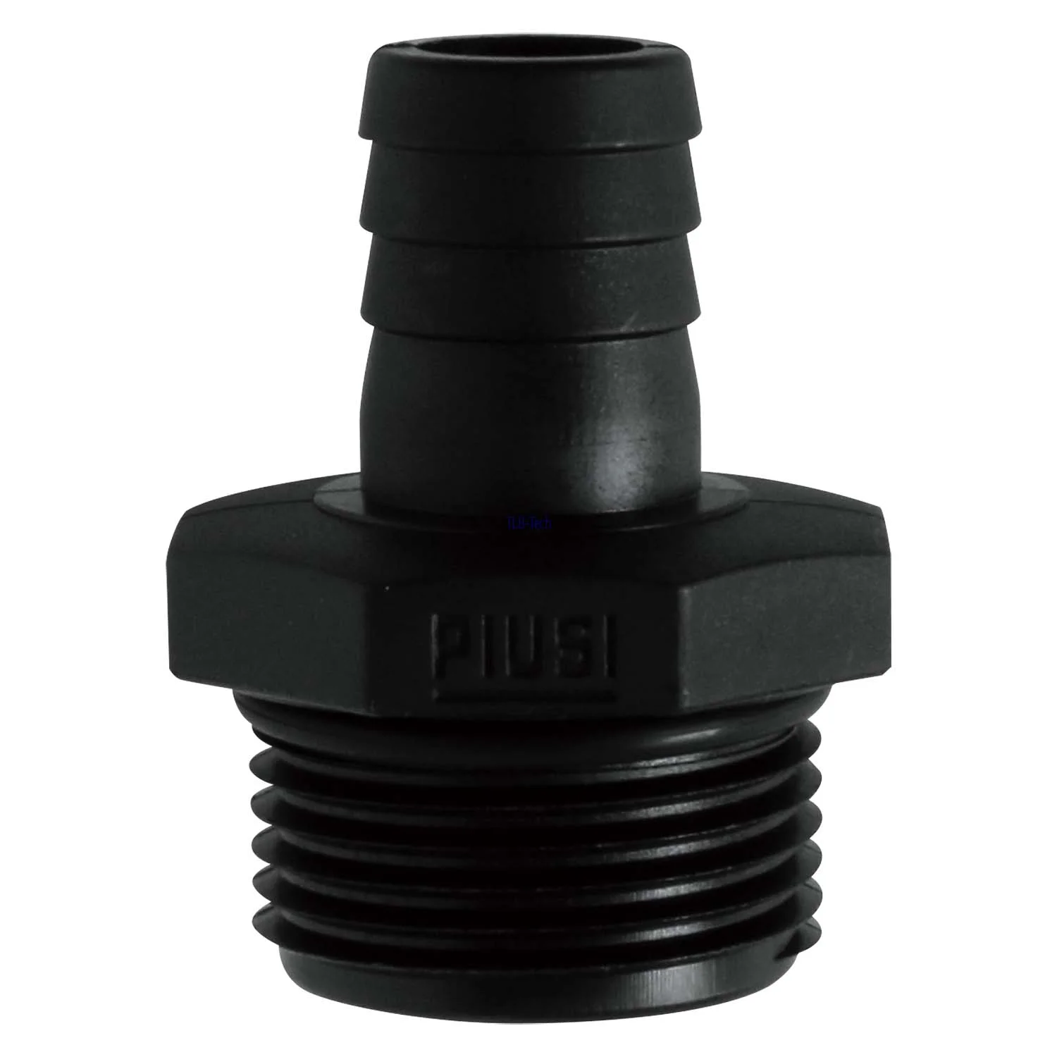 Attacco per tubo dritto da 1" (20 mm) per soluzione di urea AdBlue® PIUSI, Barb-Verbindungsstück, Schlauch-Einsatz, schwarz-Teile, Gummi-Dichtung, Gewinde-Schlauchadapter