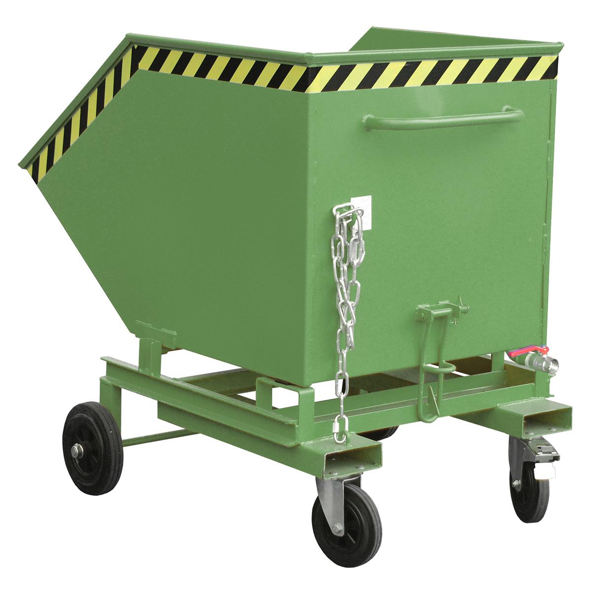 Späne-Kastenwagen SKW-ET 600 Liter 1395x1070x1155mm RAL 6011 Resedagrün