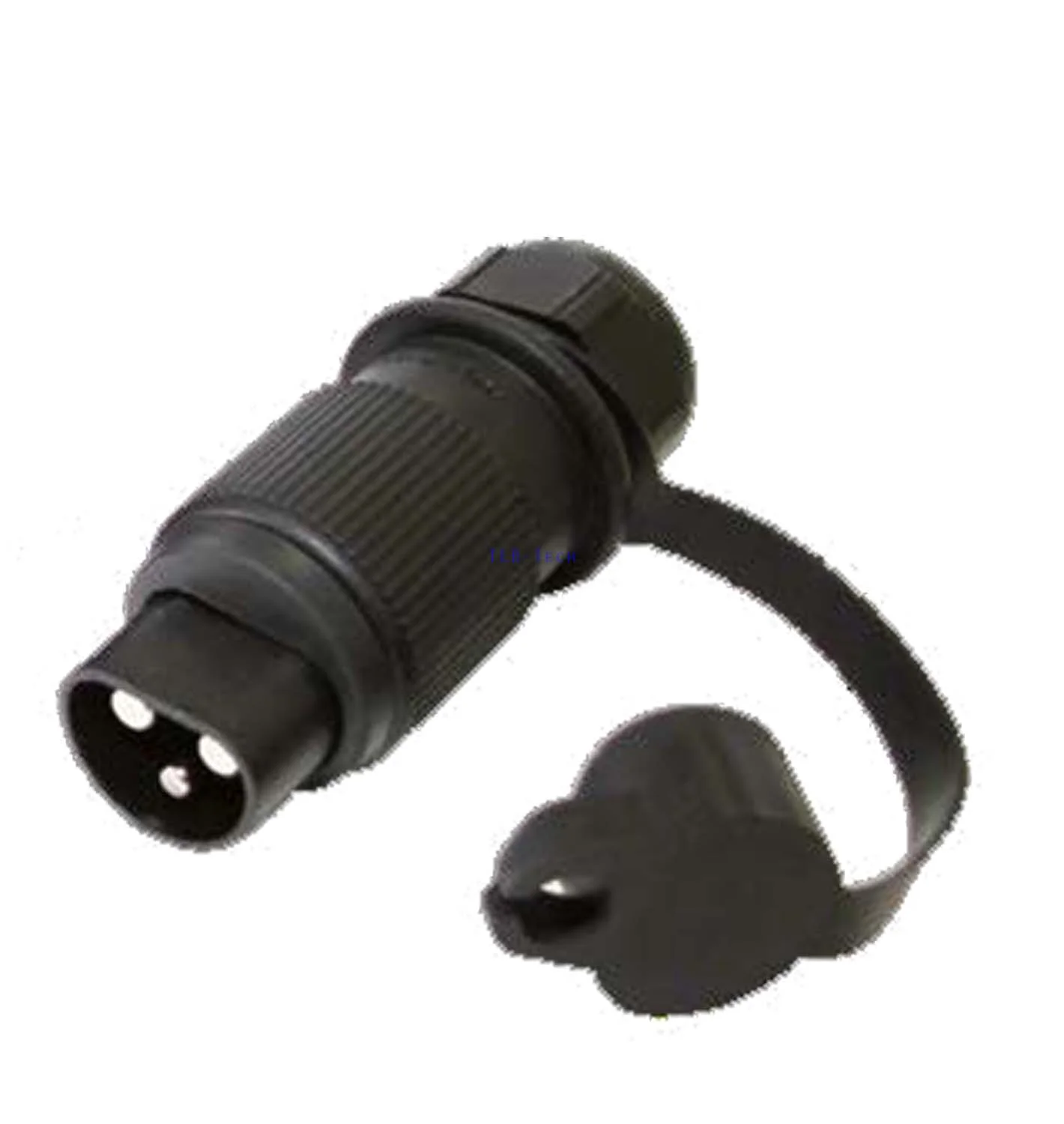 Spina GSV a 3 poli in plastica, DIN-Stecker, 3-poliger Stecker, runder Stecker, Kabelanschluss, Schwarz