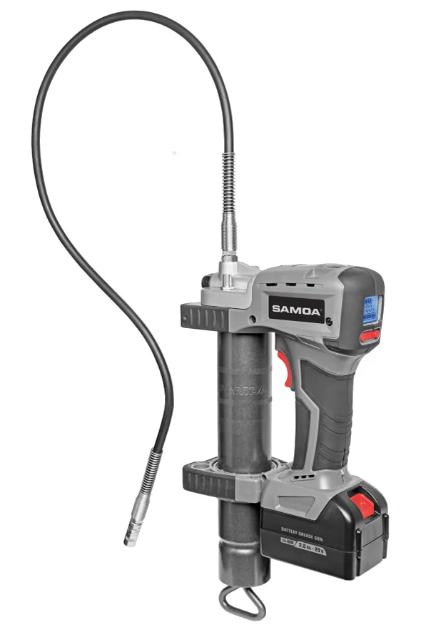Pistola per grasso a batteria AFP-S 400 20V con una batteria Li-ION da 4.000 mAh SAMOA Hallbauer