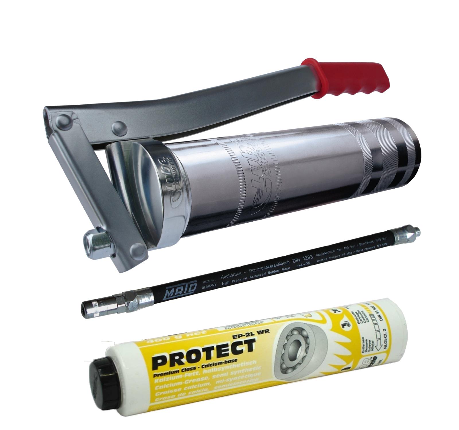 Lube-Shuttle® System Fettpresse Set mit Schlauch u. Fettpatrone Lube-Shuttle® System Fettpresse Set mit Schlauch u. Fettpatrone