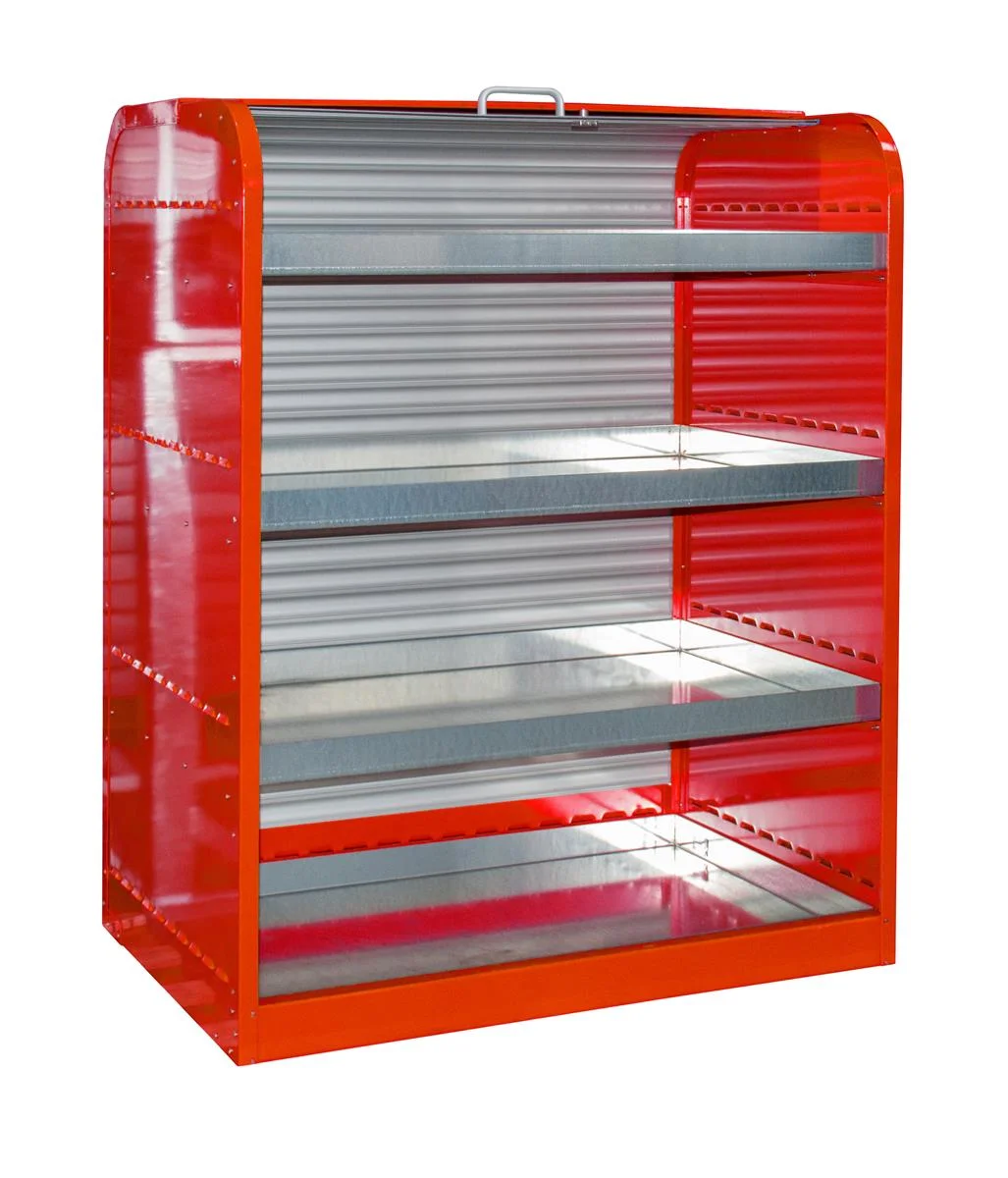 Gefahrstoff-Rolladenschrank RSG-4 1300x870x1610mm RAL 3000 Feuerrot