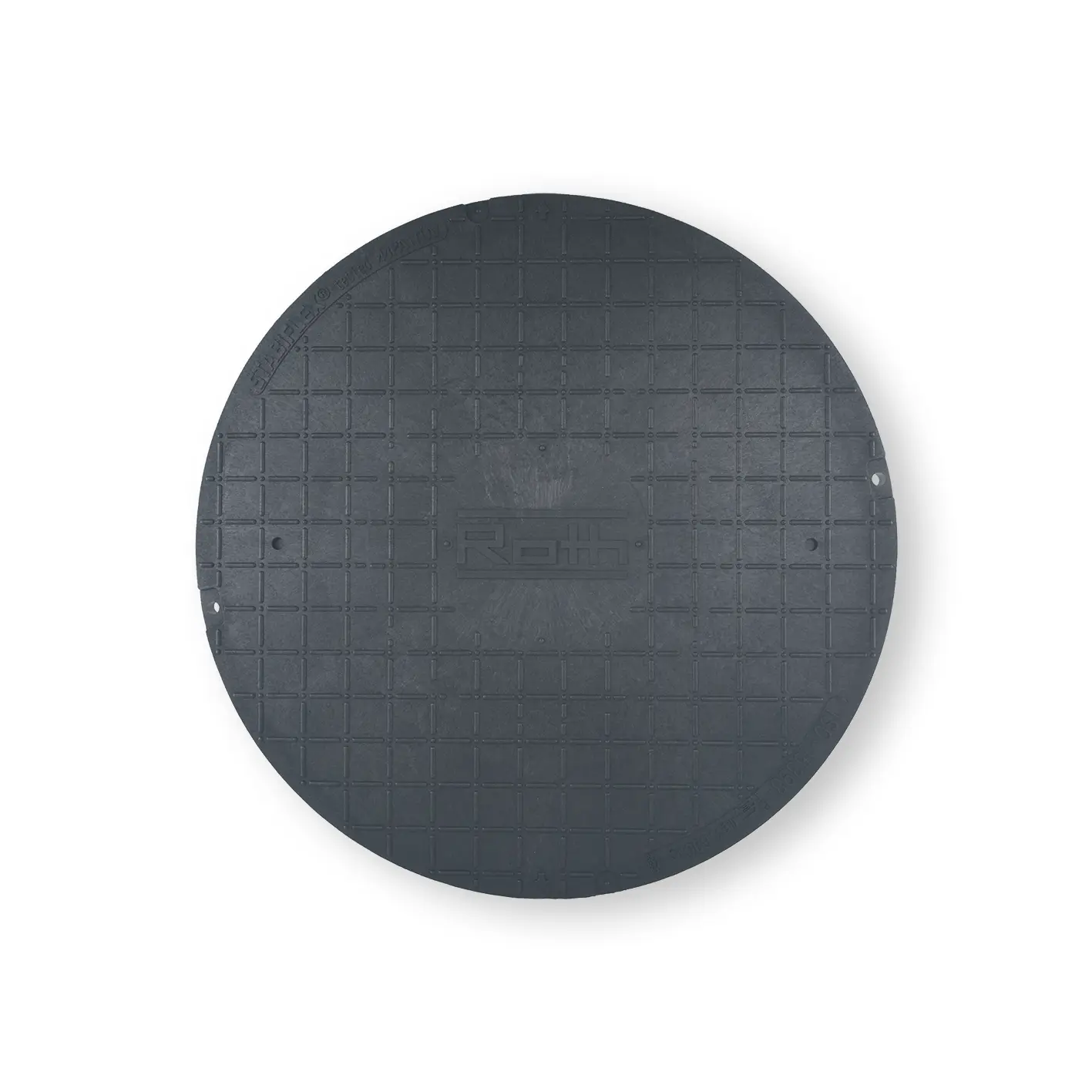 Roth Schachtabdeckung PKW-befahrbar (1500kg Radlast), Runddeckel, Manhole-Abdeckung, Gittermuster, Grau, Rettung