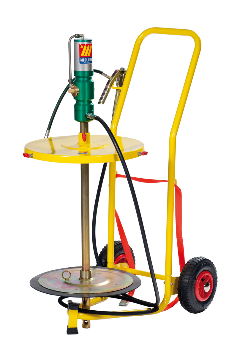 Druckluftschmiergerät Fettpressenkit 60:1 für 60kg Fetteimer fahrbar luftber.