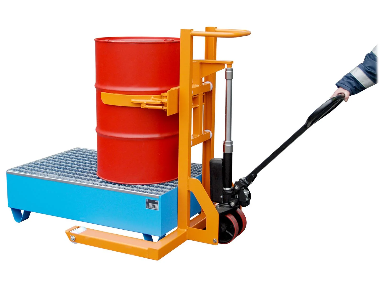 Drum Lifter Roller FHR 600 K 1000x1125x1330mm RAL 2000 Yellow Orange