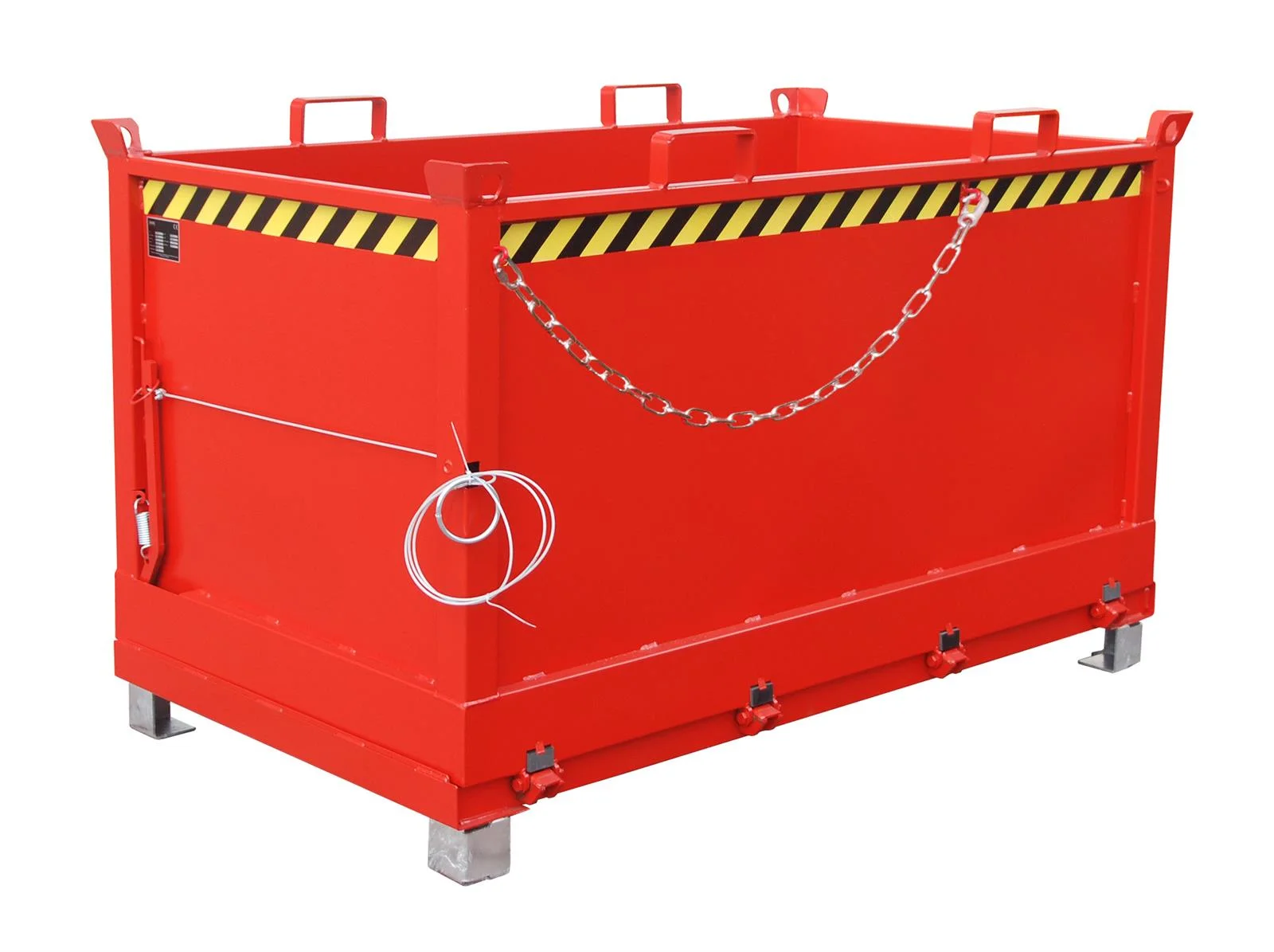 Contenitore a fondo pieghevole FB 1500 1,50 m³ 1040x1845x1145 mm RAL 3000 Rosso fuoco