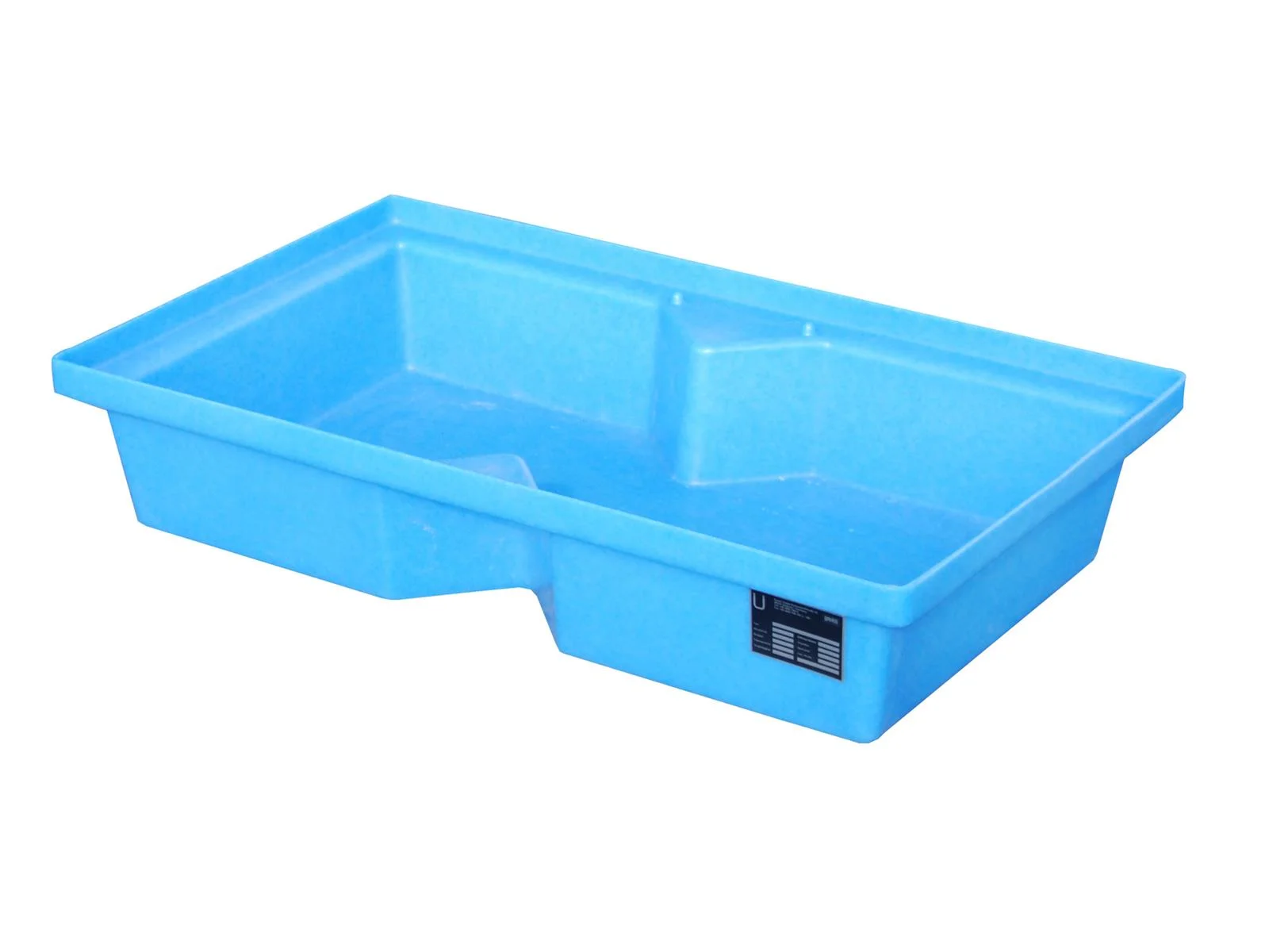 Vasche di contenimento in PE per pallet, Tipo KWP-P, 1000x600x200 mm, 60 litri, senza Lochrost, blau, Kunststoff, Behälter, Aufbewahrung, Kiste