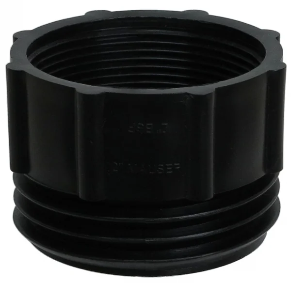 Adattatore per fusti MATO, filetto BSP interno da 2", con innesto Mauser esterno da 2", per pompe per fusti e taniche