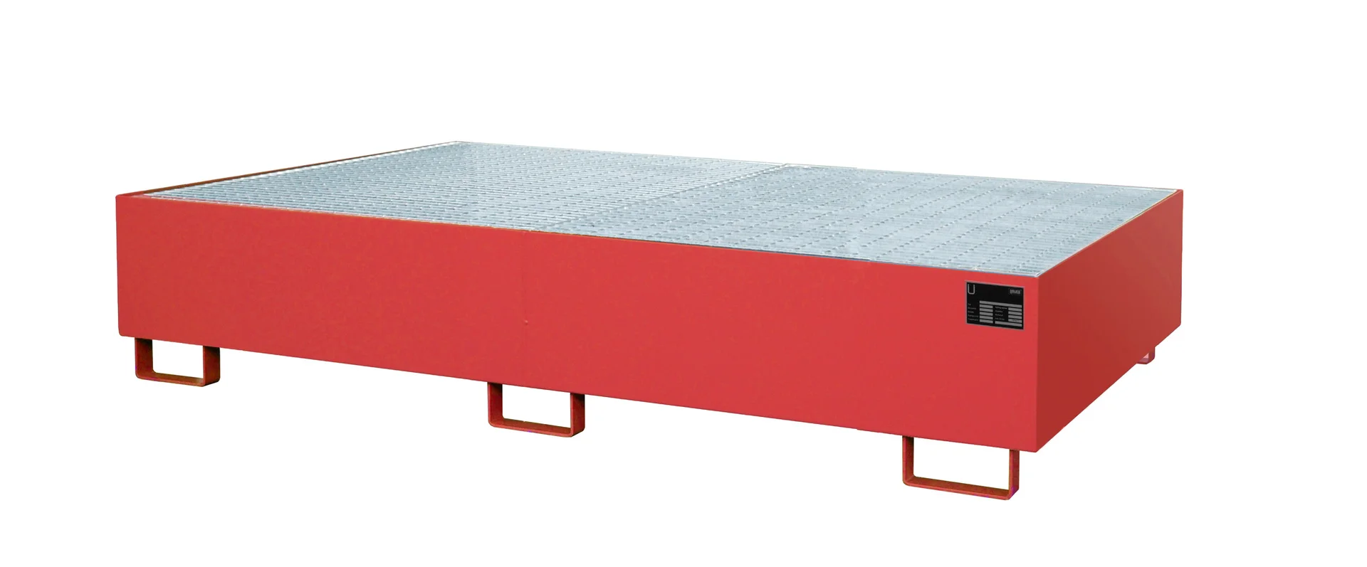 Regalwannen 2650x1300x300mm 540 Liter mit Gitterrost RAL 3000 Feuerrot