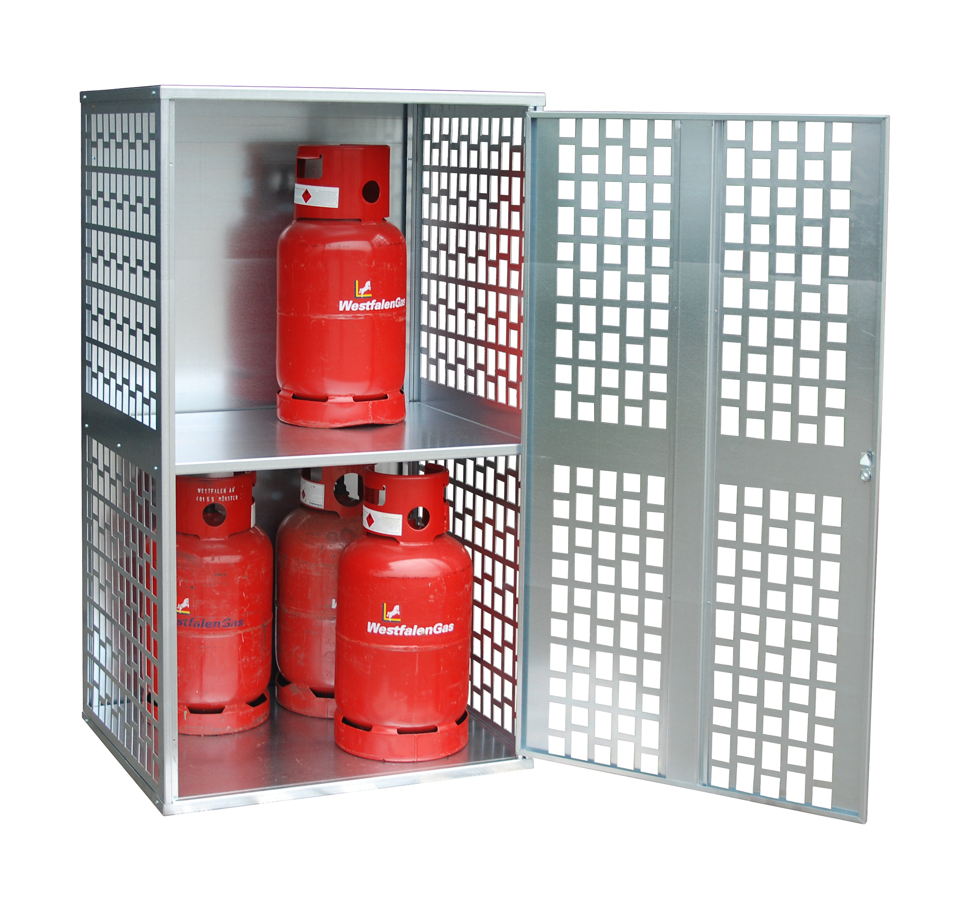 GFD-L – Gasflaschen-Depot (gelocht/belüftet, verzinkt) GFD-L – Gasflaschen-Depot (gelocht/belüftet, verzinkt)