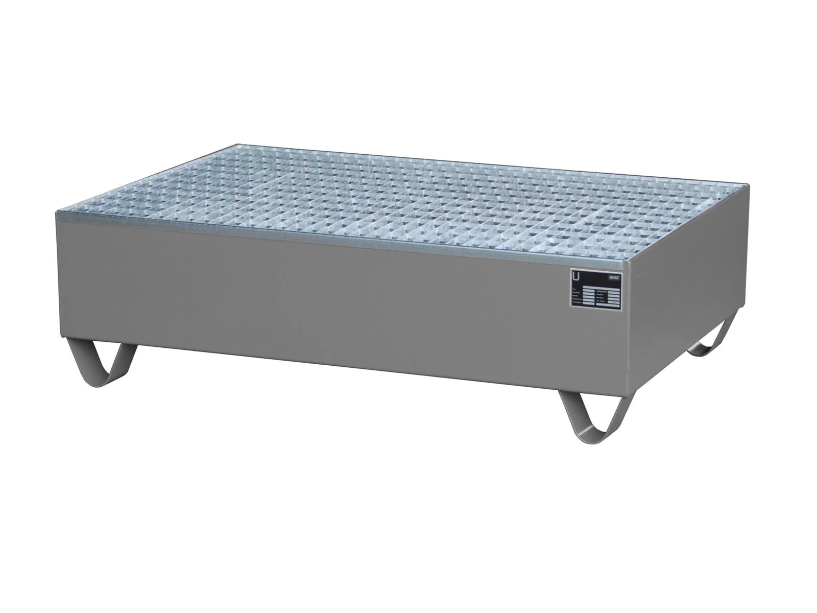 Spill Containment Tray 1200x800x360mm 215 Liters Type Series 2000 without Grating RAL 7005 Mouse Grey 🐭