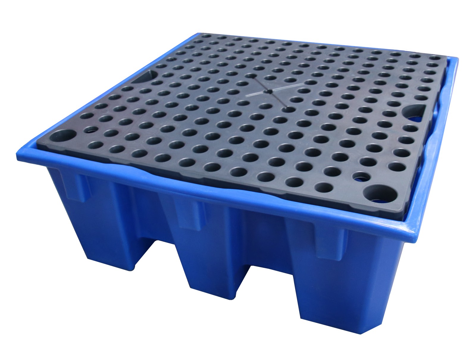 Auffangwanne für 4 Fässer mit Gitterrost – 450 Liter aus HDPE