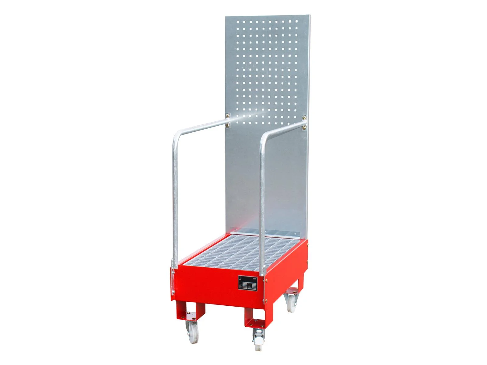 Vasca di raccolta mobile 875x500x1685mm 60 litri TIPO LPW 60-3, Platformwagen, Rollwagen, Gitterboden, Schmutzblech, Tragkorb
