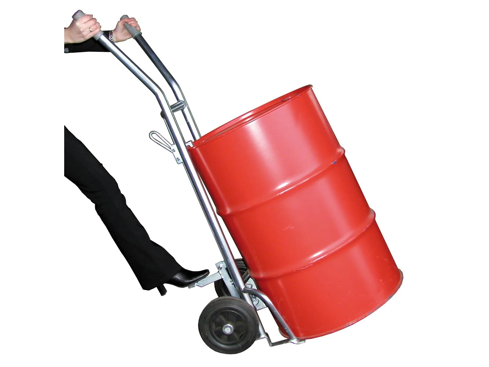 Drum Trolley with Solid Rubber Tires for 200-Liter Bung Drums, 400x690x1565mm
