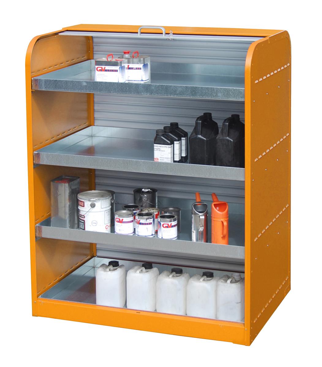 Gefahrstoff-Rolladenschrank RSG-4 1300x870x1610mm RAL 2000 Gelborange