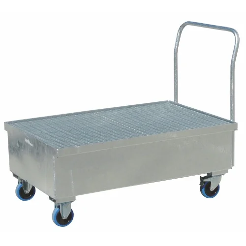 vasca di contenimento mobile zincata, 1200×800×250/405/1200 mm, 220 litri, rollwagen, wagen, plattformwagen, metallwagen, rollende karre