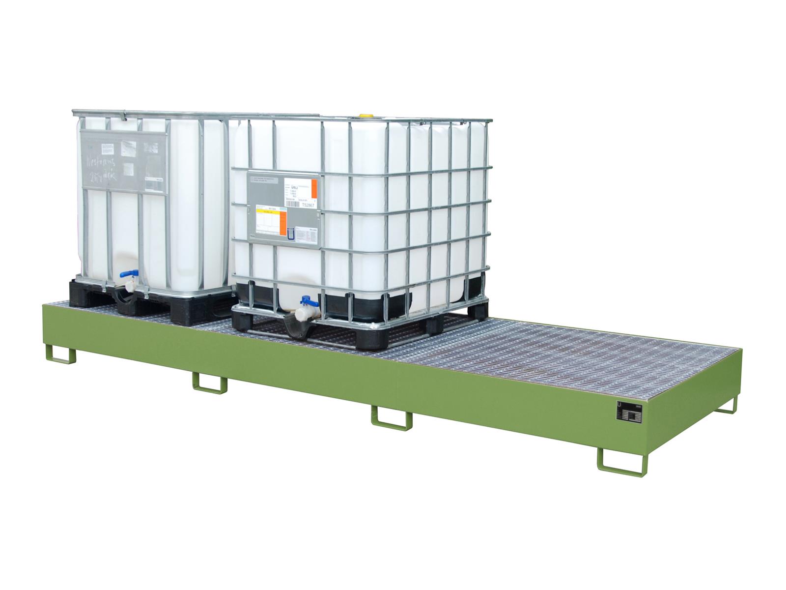 Auffangwanne 3850x1300x340mm 1000 Liter Typ AW lackiert AW1000-3 RAL 6011 Resedagrün