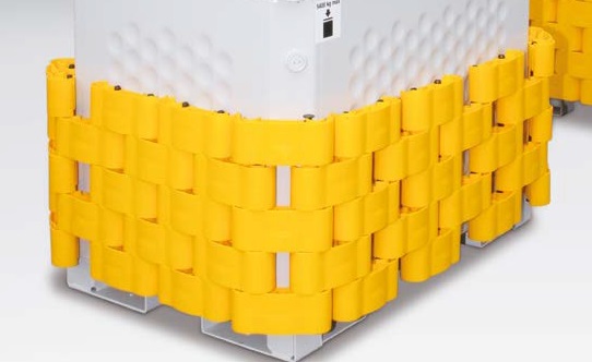 Prallschutz, Kunststoffprotektoren als Modularsystem, montiert um den Behälterkorpus Prallschutz, Kunststoffprotektoren als Modularsystem, montiert um den Behälterkorpus