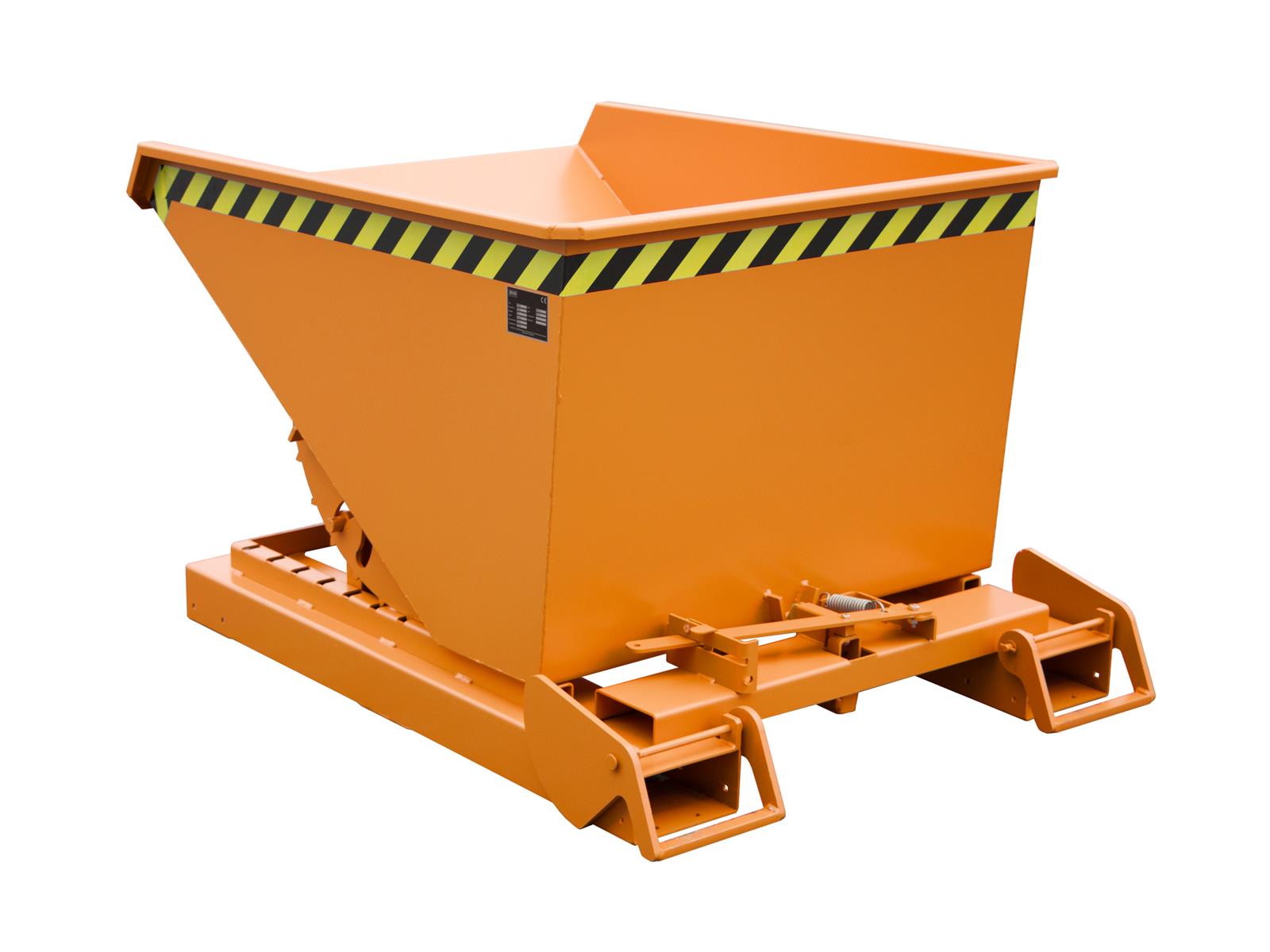 Automatischer Kippbehälter 0,60m³ 1485x1095x865mm 4A 600 RAL 2000 Gelborange