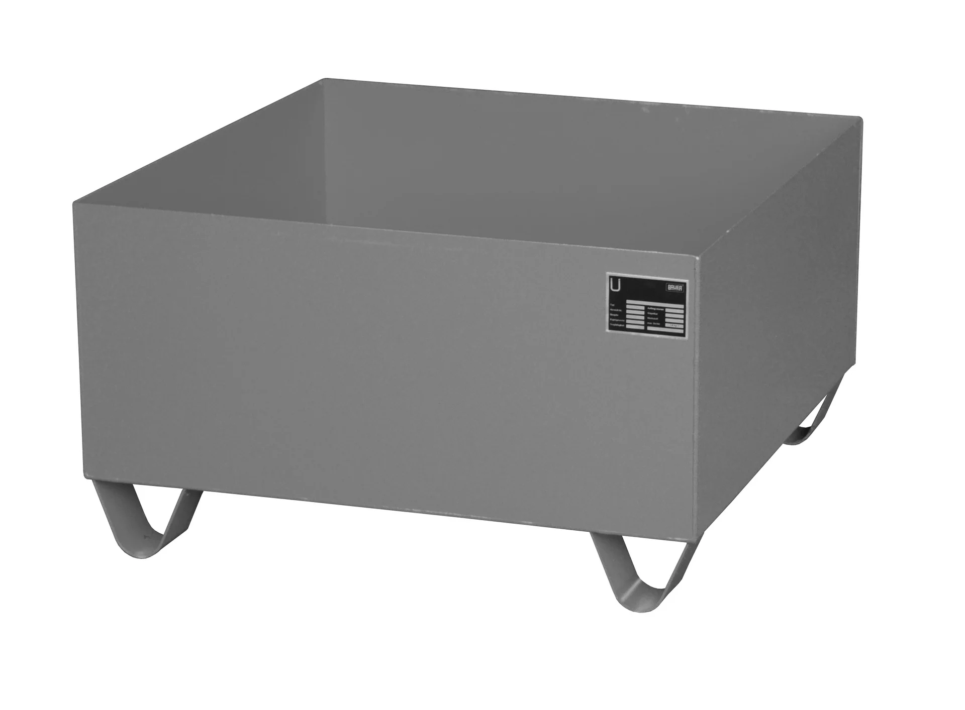 Spill Containment Tray 800x800x460mm 210 Liters Type Series 2000 without Grating RAL 7005 Mouse Grey 🐭