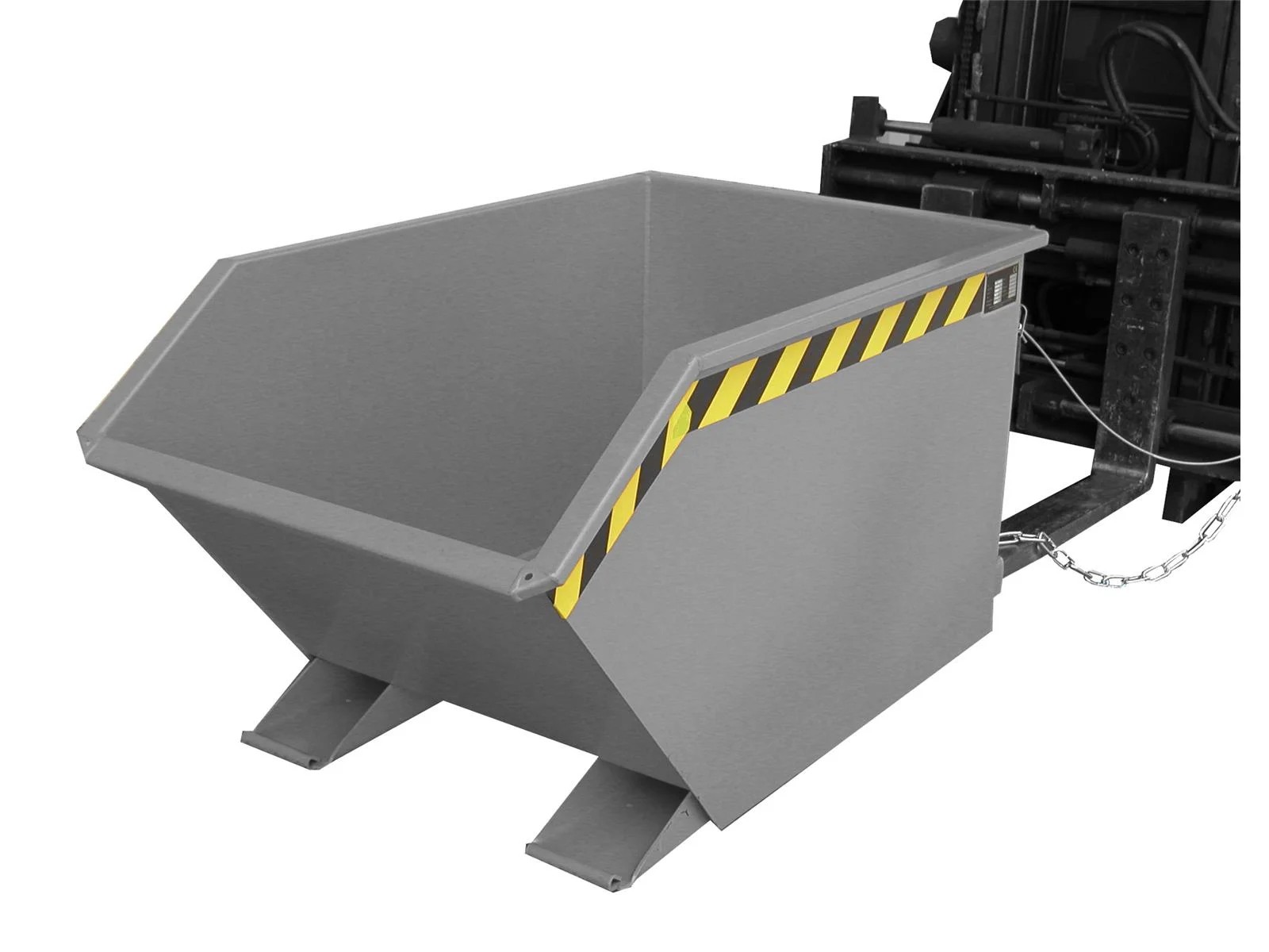 BAUER Tipping Skip GU 500, Painted RAL 7005 Mouse Grey, 0.50 m³, 1000 kg, Favourable Tipping Angle, 1440 × 780 × 680 mm