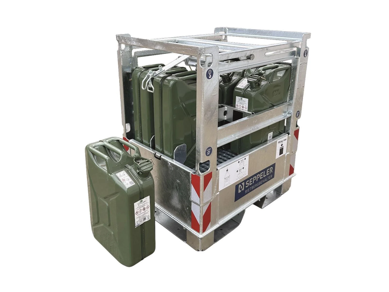 Seppeler Canistro – La soluzione innovativa per lo stoccaggio e il trasporto di contenitori, 5 contenitori.