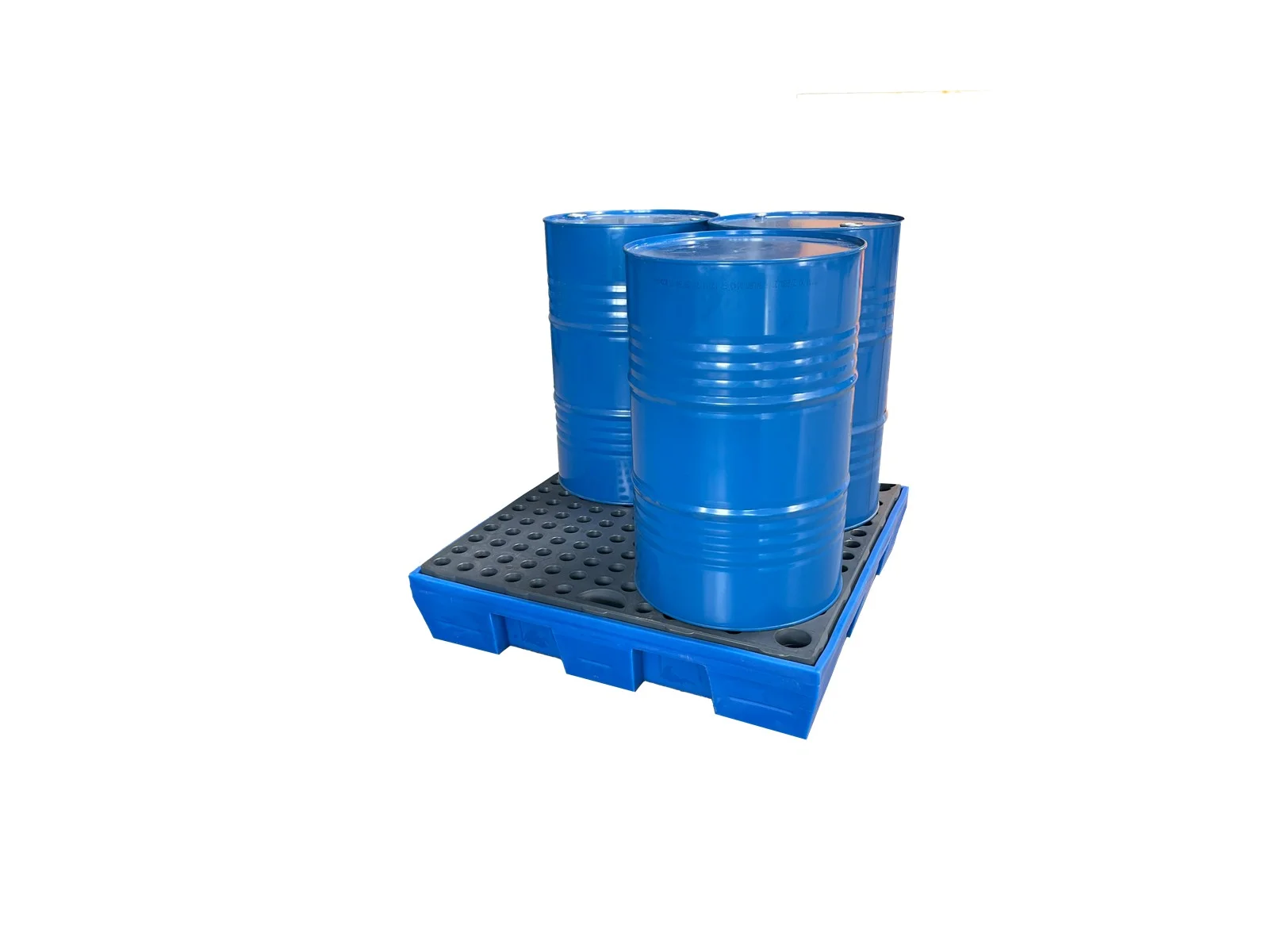 Spill containment pallet for 4 drums with grating – 220 liters made of HDPE