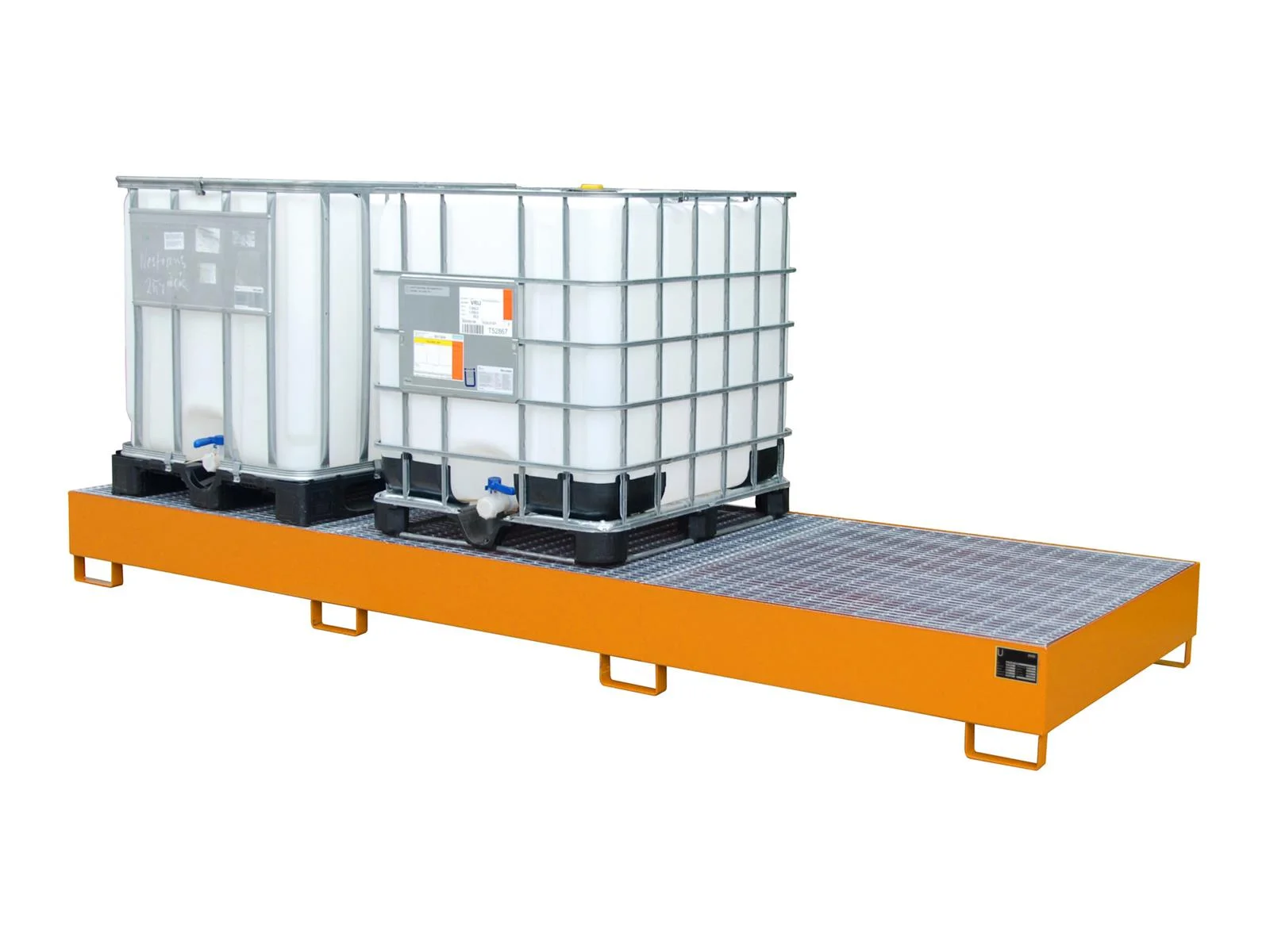 Auffangwanne 3850x1300x340mm 1000 Liter Typ AW lackiert AW1000-3 RAL 2000 Gelborange