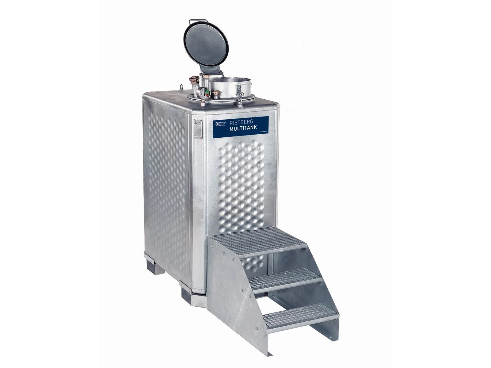 900 e 1300 litri Multisammler MS-T-SE, con punto di infiammabilità fino a 95 °C., Multitank, Tankensystem, Metall, Edelstahl, Treppenplattform