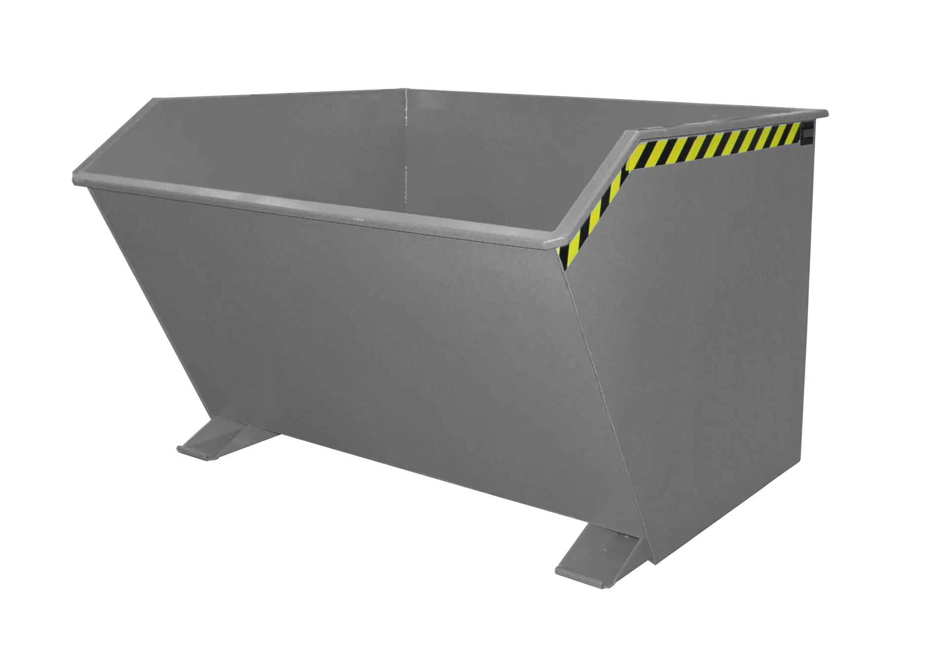 BAUER Tipping Skip GU 2000, Painted RAL 7005 Mouse Grey, 2.00 m³, 1500 kg, Favourable Tipping Angle, 1640 × 1680 × 1090 mm
