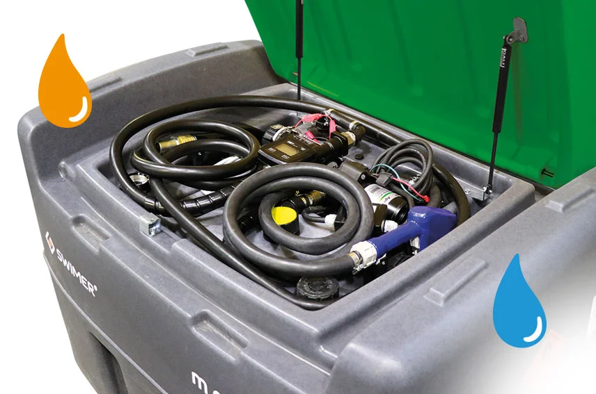 SWIMER - mobi 5S Duo 450 L - serbatoio mobile per gasolio (410 L) e AdBlue® urea (40 L) con contatore