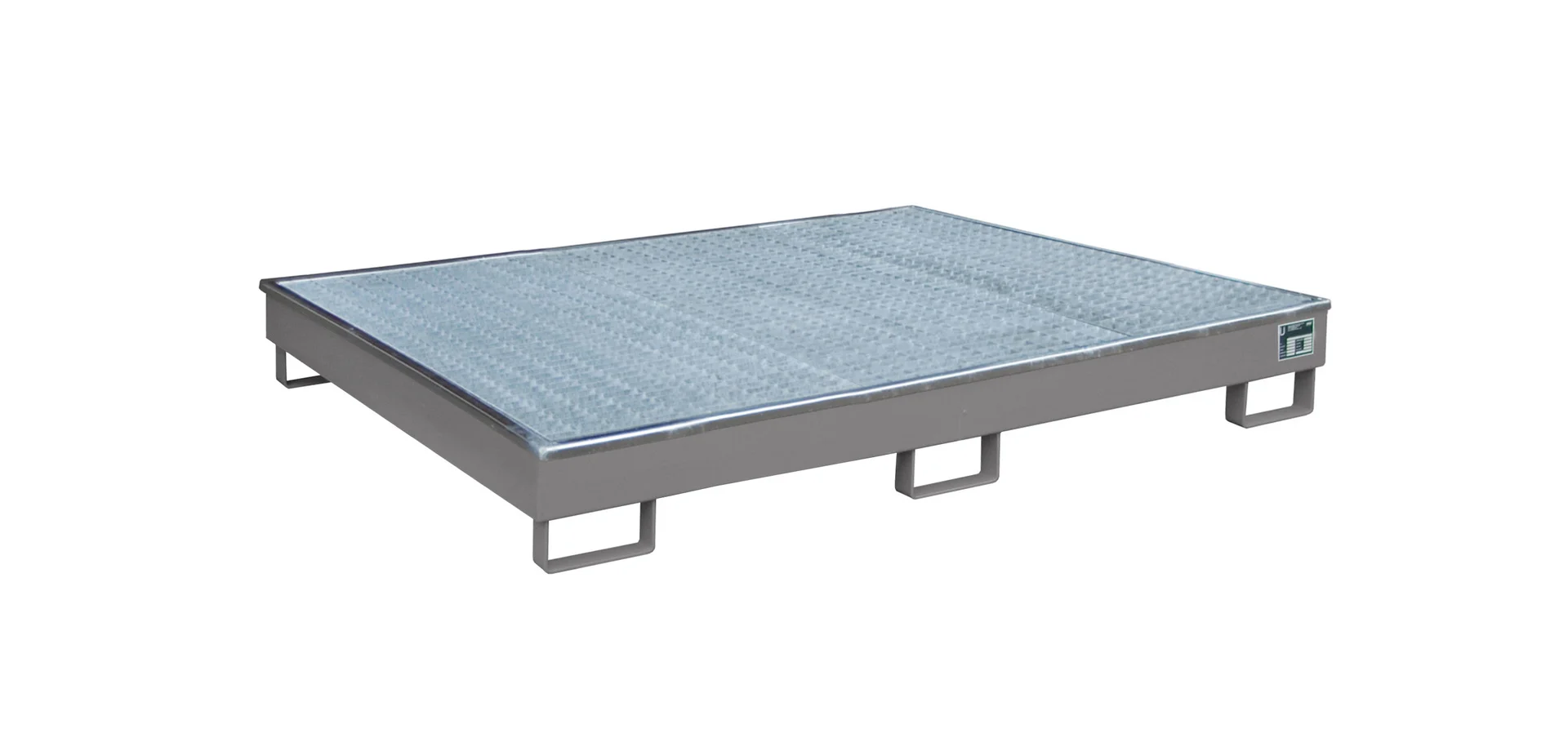 Regalwanne 1765x1315x255mm 240 Liter mit PE-Einsatz und Gitterrost 1800 RAL 7005 Mausgrau