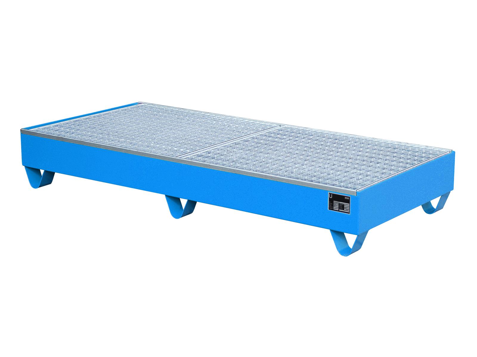 Auffangwanne 1800x800x275mm 202 Liter Typ Serie 2000 mit Gitterrost RAL 5012 Lichtblau