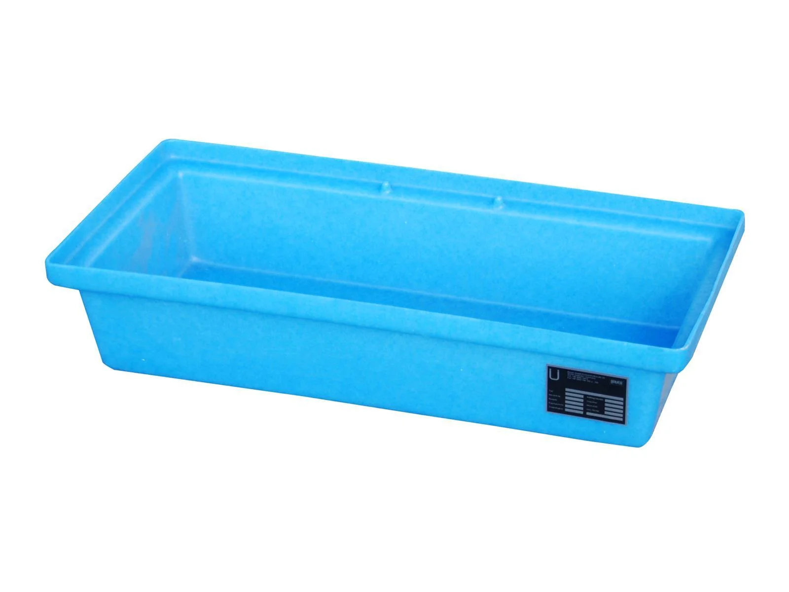 Vasche di contenimento in PE per pallet, Modello KWP-P, 800 × 400 × 170 mm, 30 litri, senza griglia forata., tub, wasserbehälter, blau, rectangular, aufbewahrung