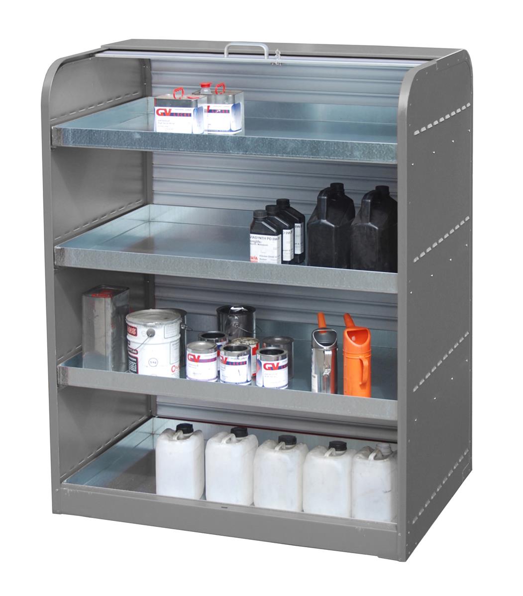 Gefahrstoff-Rolladenschrank RSG-4 1300x870x1610mm RAL 7005 Mausgrau
