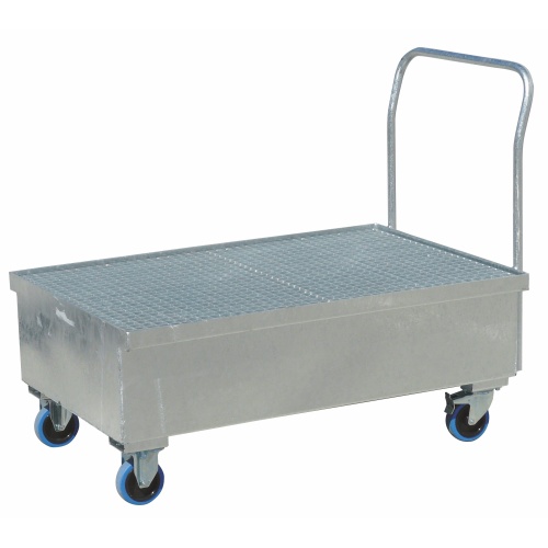 Auffangwanne fahrbar, verzinkt 1200x800x250/405/1200mm 220 Liter Auffangwanne fahrbar, verzinkt 1200x800x250/405/1200mm 220 Liter