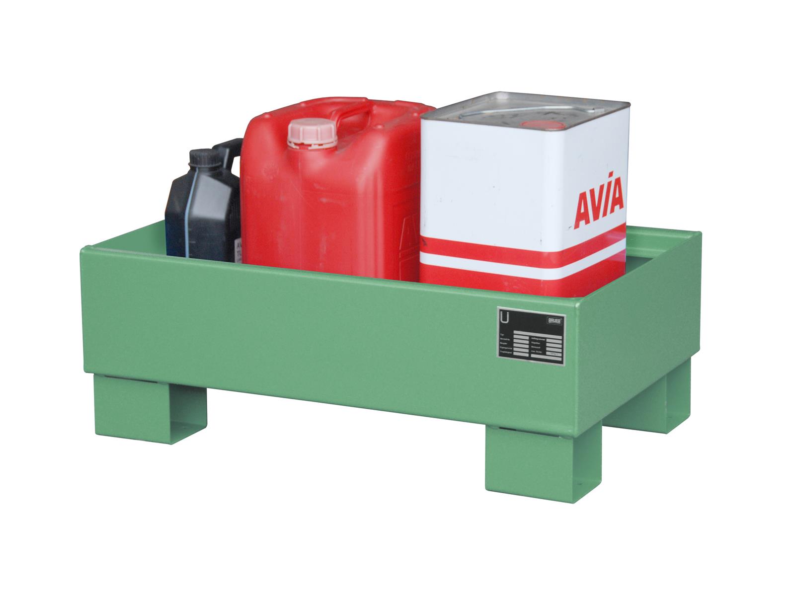 Auffangwanne Typ AW60 für Fässer ohne Gitterrost AW 60-1 RAL 6011 Resedagrün