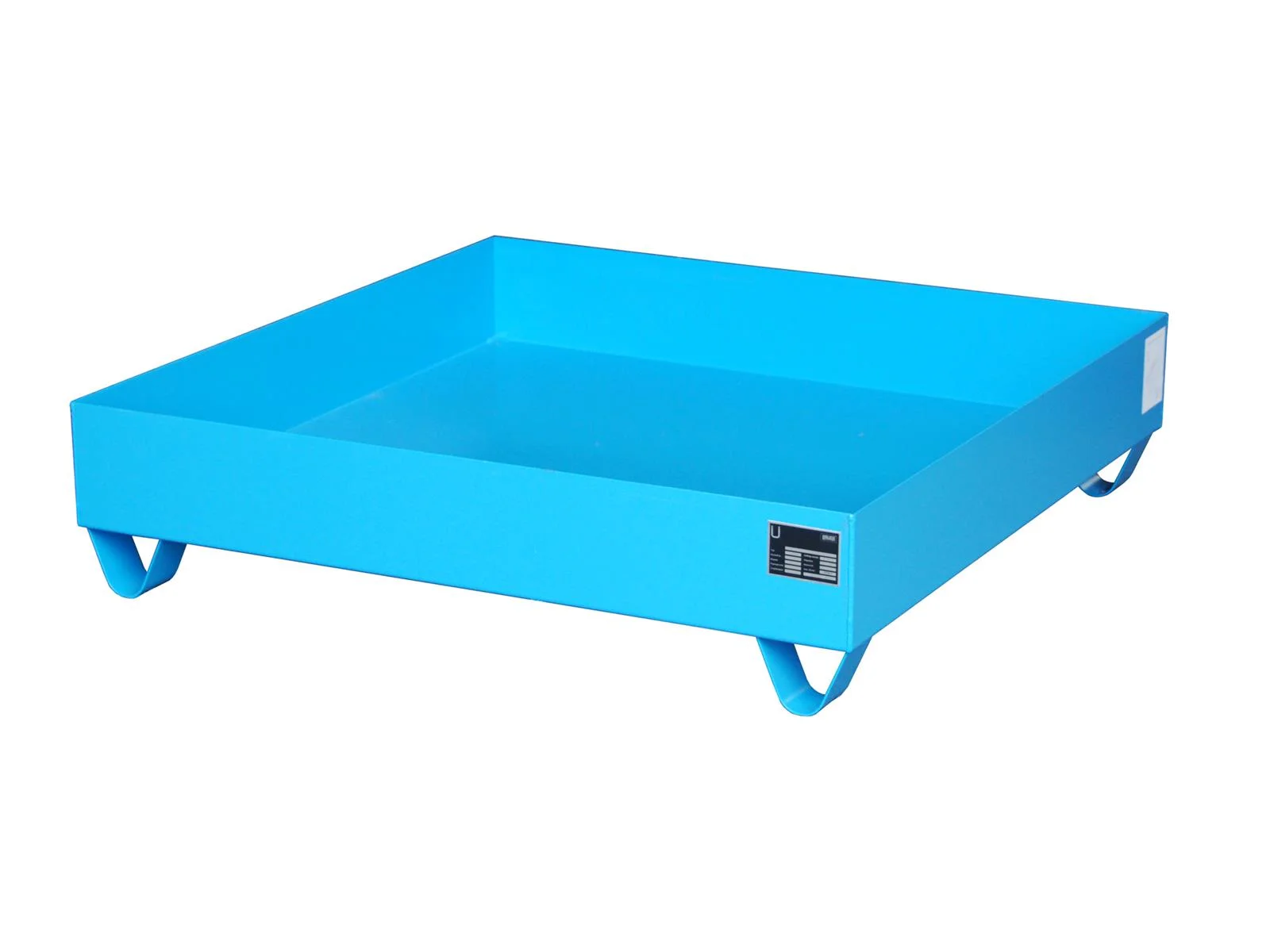 Auffangwanne 1200x1200x285mm 230 Liter Typ Serie 2000 ohne Gitterrost RAL 5012 Lichtblau