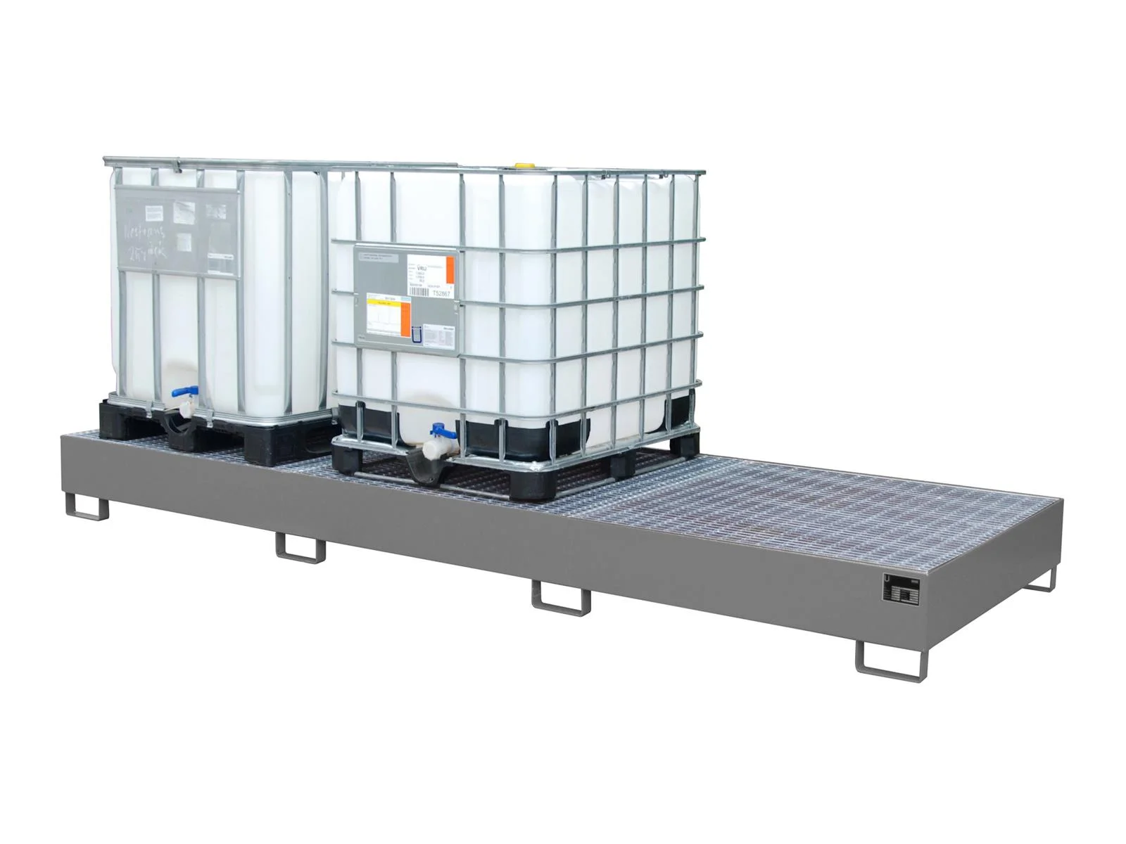 Auffangwanne 3850x1300x340mm 1000 Liter Typ AW lackiert AW1000-3 RAL 7005 Mausgrau