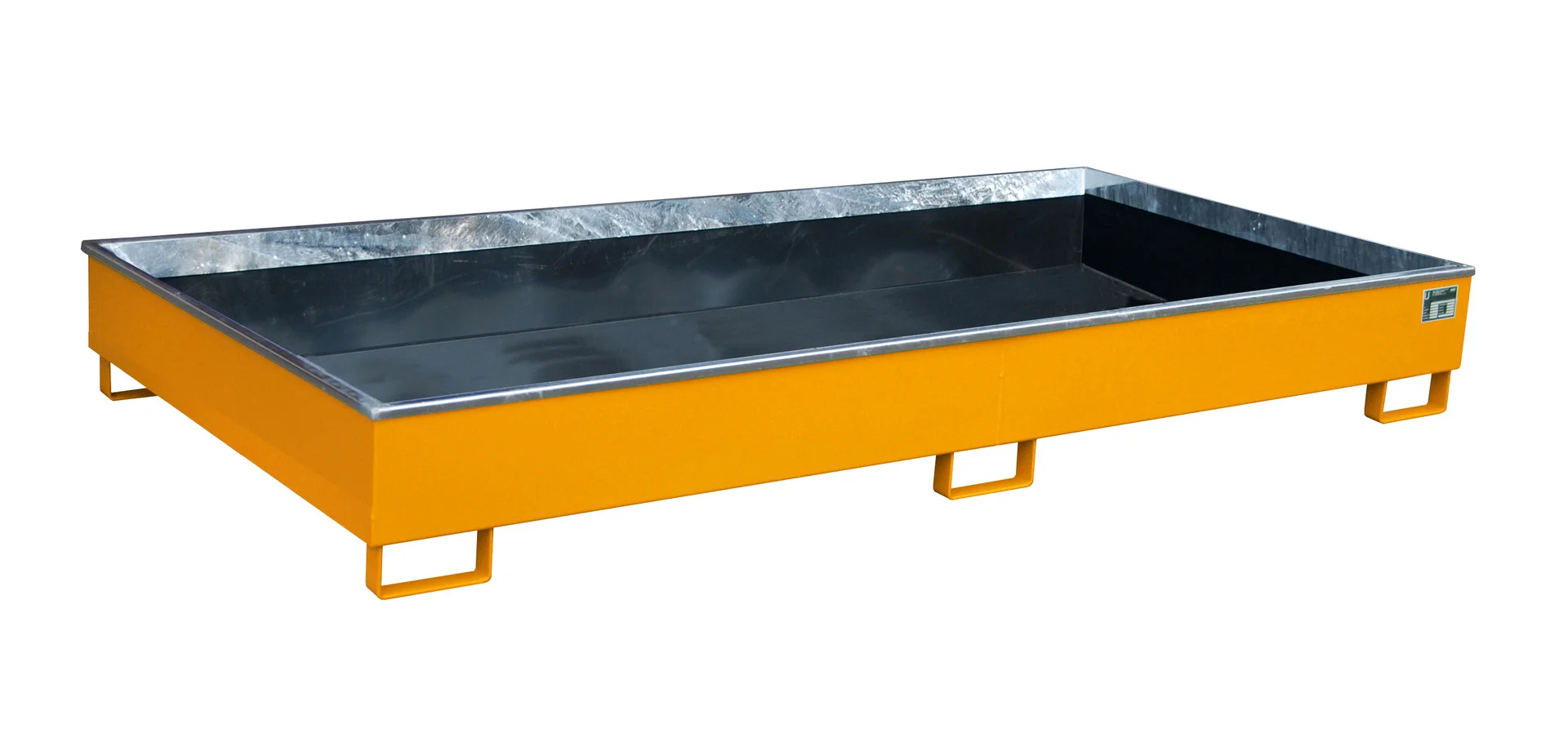 Vasche da scaffale 2665x1315x305 mm, 540 litri, con inserto in PE, RAL 2000 arancione-giallo