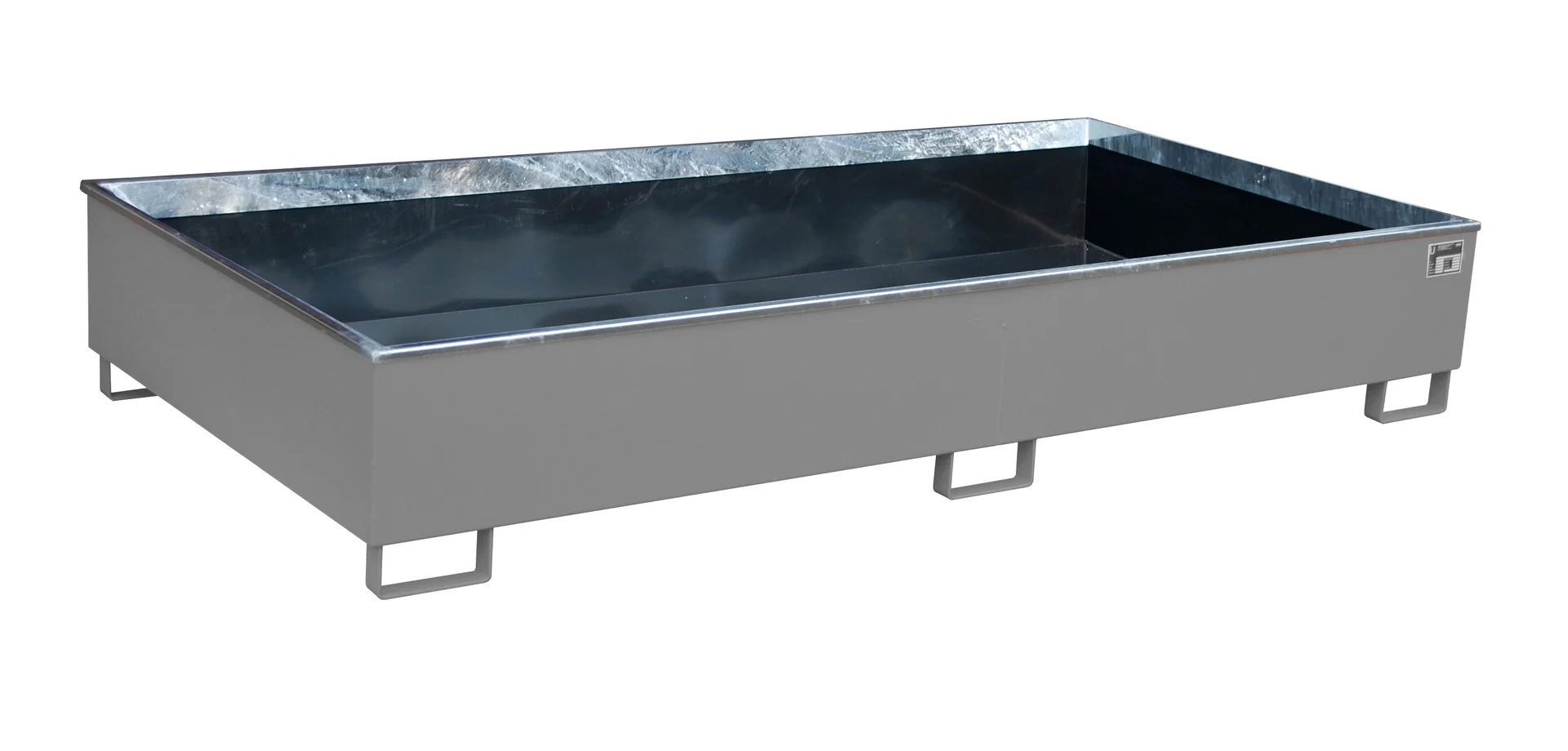 Vasche per scaffalature 2665 x 1315 x 440 mm, 1000 litri, con inserto in PE, colore RAL 7005 Grigio topo