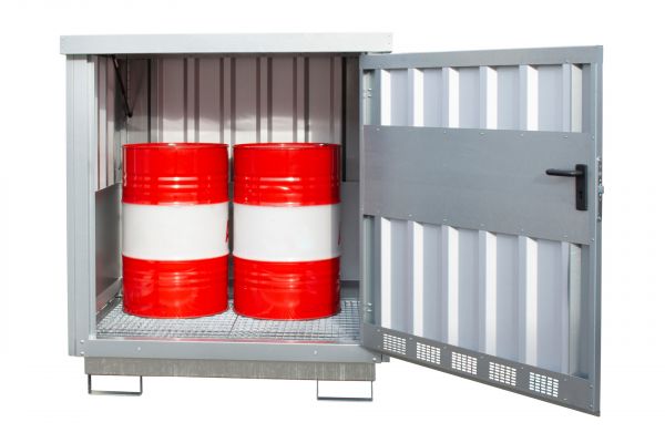 Gefahrstoff-Depot Typ GD-E 4 Fässern je 200 Liter oder max. 1 Container (IBC)