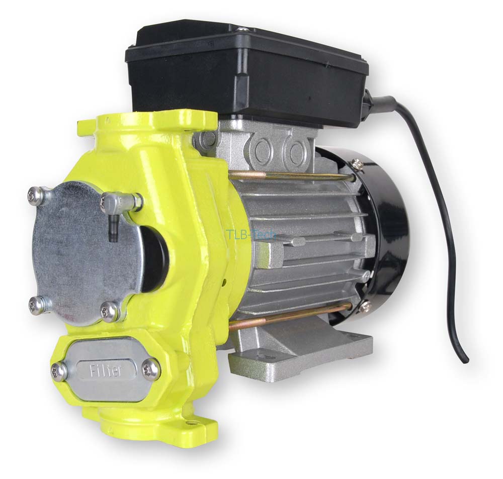 Umfüllpumpe TECPUMP 600 AC Standard - Diesel Heizöl EL/L Kühlerfrostschutz  (Konzentrat) - ca. 55 l/min. - max. 2 bar - Automatik-Zapfventil A 2010  inkl. Schlauchdrehgelenk - 4m Zapfschlauch